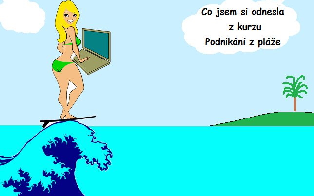 laptop beach pro bkg blue text
